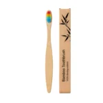 Bamboo Toothbrush Rainbow Flat Ergonomic Handle Amz 7pw54daq 7