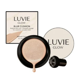 AMZ Glow Blur Cushion Foundation, Natural Color, Brightening, Concealer, Lightweight, Hydrating