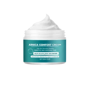 AMZ Herbal Body Care Cream in a small, portable jar for soothing muscle and joint discomfort.