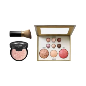 Portable AMZ Makeup Palette Set 02 featuring baked foundation, eyeshadows, blush, bronzer, and highlighter for creating professional looks