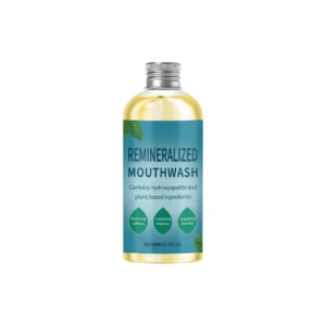 AMZ Mint Mouthwash 80ml for gentle plaque removal and long-lasting freshness, featuring hydroxyapatite and colloidal silver.