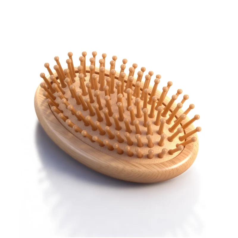 portable-bamboo-cushion-comb-no-handle-amz-3md8xzey-1 AMZ Portable Bamboo Cushion Comb with elastic air cushion for comfortable scalp massage and anti-tangling hair care.