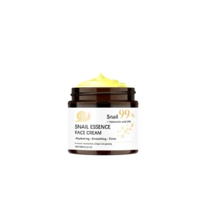 AMZ Snail Essence Face Cream for deep hydration, smoothing fine lines, and firming skin tone in a 60g jar.