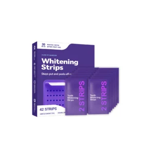 AMZ Purple Teeth Whitening Strips - Gentle Cleaning, Enamel Safe, 42 Strips