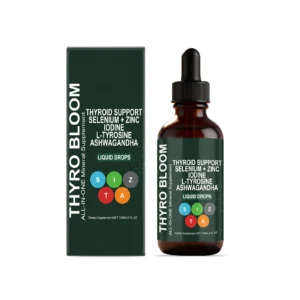 AMZ Thyroid Support Liquid Drops with Selenium, Zinc, Iodine & Ashwagandha for Daily Wellness, 120ml Bottle