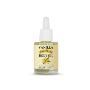 AMZ Vanilla Cocoa Body Oil for deep moisturization and skin nourishment with Shea Butter and Vitamin E