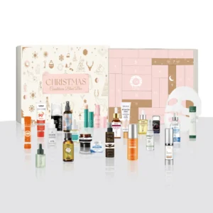 AMZ 24 Grid Surprise Beauty Advent Calendar featuring individually packaged skincare and makeup products in a premium gift box