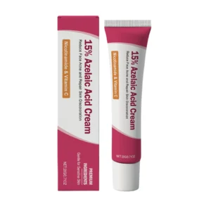 AMZ 15% Azelaic Acid Cream with Niacinamide and Vitamin C for treating acne, dark spots, and sensitive skin in a 20g tube