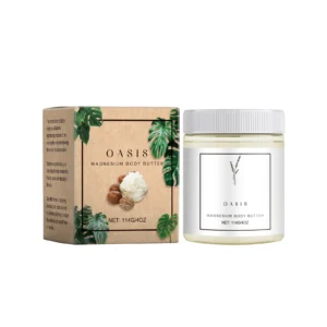 AMZ Shea Butter & Magnesium Chloride Body Butter for soothing dry, sensitive, and tired skin, 114g jar.