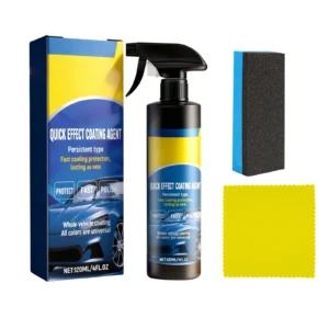 AMZ Car Coating Agent with microfiber towel and applicator sponge for quick, long-lasting paint protection and gloss enhancement