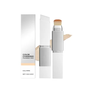 AMZ Ivory White 2-in-1 Color Changing Foundation Stick, Lightweight Creamy Matte Finish