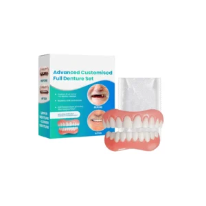 AMZ Custom Fit at Home Denture Set - Realistic Look, Soft Flexible Base, All-Day Comfort