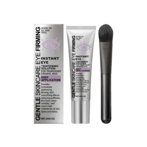 AMZ Eye Firming Cream in sleek tube with included applicator brush for reducing puffiness and fine lines