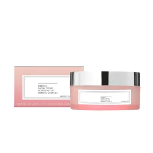 AMZ Firming Facial and Neck Cream in a jar, featuring a luxurious formula with hyaluronic acid and collagen for deep hydration and skin lifting.