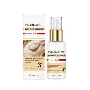 AMZ Glow White Rice Serum with Ceramide & Hyaluronic Acid for Brightening & Moisturizing