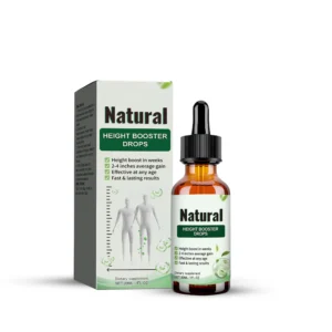 AMZ Height Booster Drops 30ml bottle with dropper for natural bone and joint support, featuring deer bone collagen and yam extract.