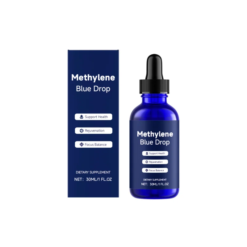 methylene-blue-drops-30ml-dietary-supplement-amz-9az9y73d-1 AMZ Methylene Blue Dietary Supplement Drops 30ml in a sleek bottle for energy support and antioxidant benefits.