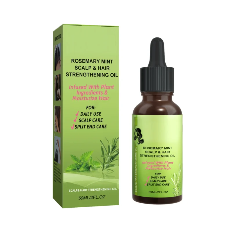 AMZ Mint and Rosemary Scalp & Hair Strengthening Oil 59ml for daily care, split end repair, and visible hair quality improvement