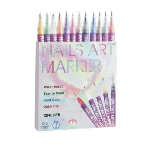 AMZ DIY Nail Art Marker Pen, Vibrant Colors, Easy to Use for Home Manicures