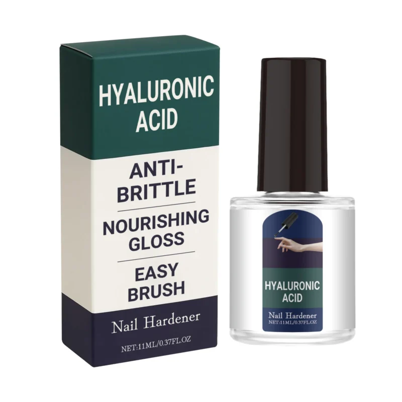 AMZ Nail Nourishing Serum in a sleek 11ml bottle with brush applicator, formulated with Vitamin E and Jojoba Oil for daily nail care.