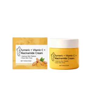 AMZ Niacinamide Cream 100g with Turmeric and Vitamin C for brightening, moisturizing, and improving skin texture.