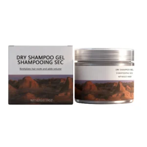 AMZ No Rinse Dry Shampoo Gel volumizes hair, absorbs oil, and adds texture for a fresh, full-bodied look.