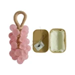 Peach and Grape Handmade Soap Gift Set with Gemstone-Like Transparent Grape Clusters for Gentle Hand, Body, and Face Cleansing