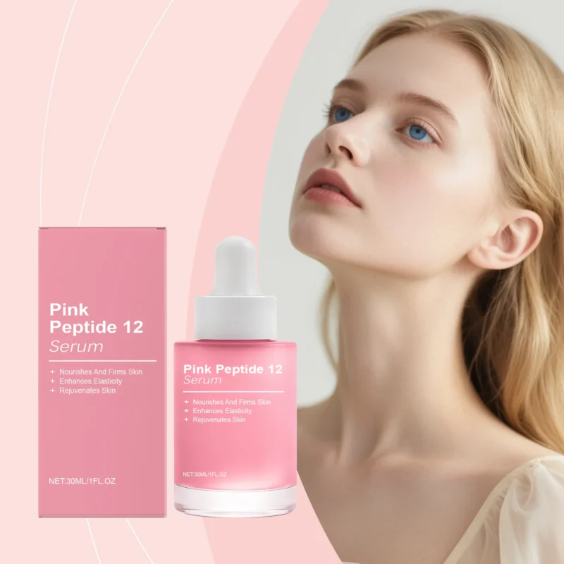 Pink Peptide 12 Serum 30ml for firming, hydrating, and rejuvenating facial skin