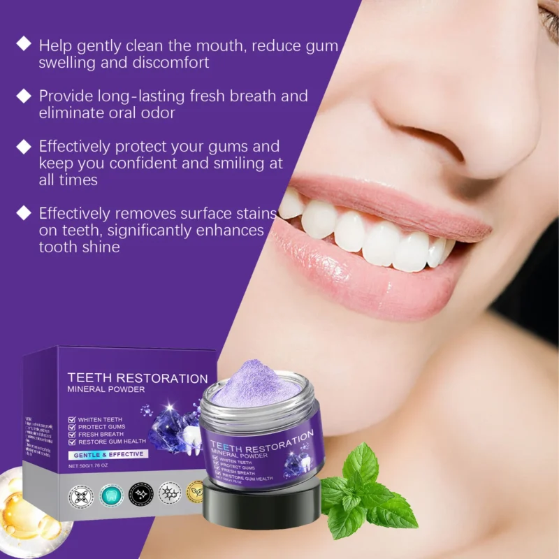 Purple Tooth Powder Whitening Fresh Breath 50g Amz Fkrnv5up 3