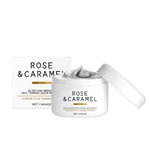 AMZ Rose Caramel Body Scrub Exfoliator - 60 Second Self Tan Remover for Smooth Skin