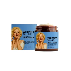 AMZ Tallow Honey Balm Facial Cream in jar for deep moisturizing and brightening dark spots
