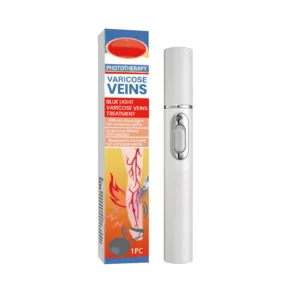Portable blue light varicose veins treatment pen for at-home use to improve circulation and reduce spider veins.